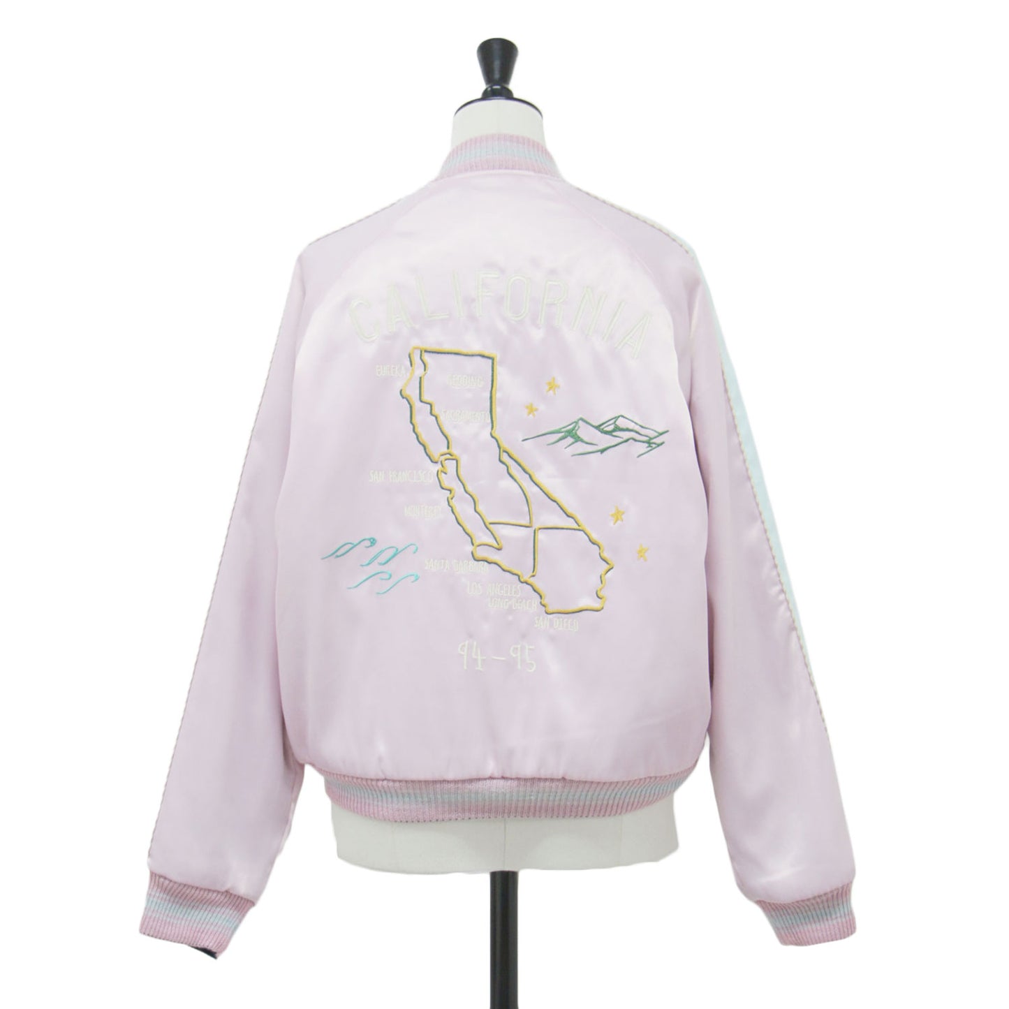 リバーシブル スカジャン / SOUVENIR JACKET ブルゾン ショート丈 リブ 刺繍 サテン