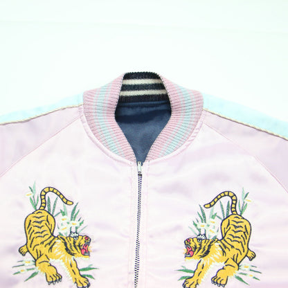 リバーシブル スカジャン / SOUVENIR JACKET ブルゾン ショート丈 リブ 刺繍 サテン