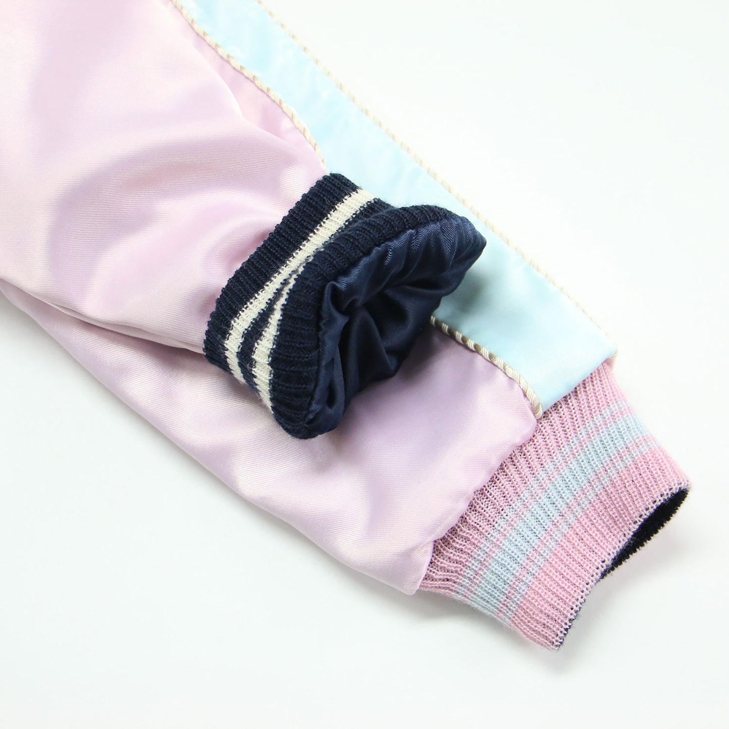 リバーシブル スカジャン / SOUVENIR JACKET ブルゾン ショート丈 リブ 刺繍 サテン