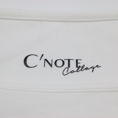 COLLAGE CNOTE 24秋冬 裾シアー ロングスリーブ Tシャツ / カットソー スクエアネック 長袖 コットン