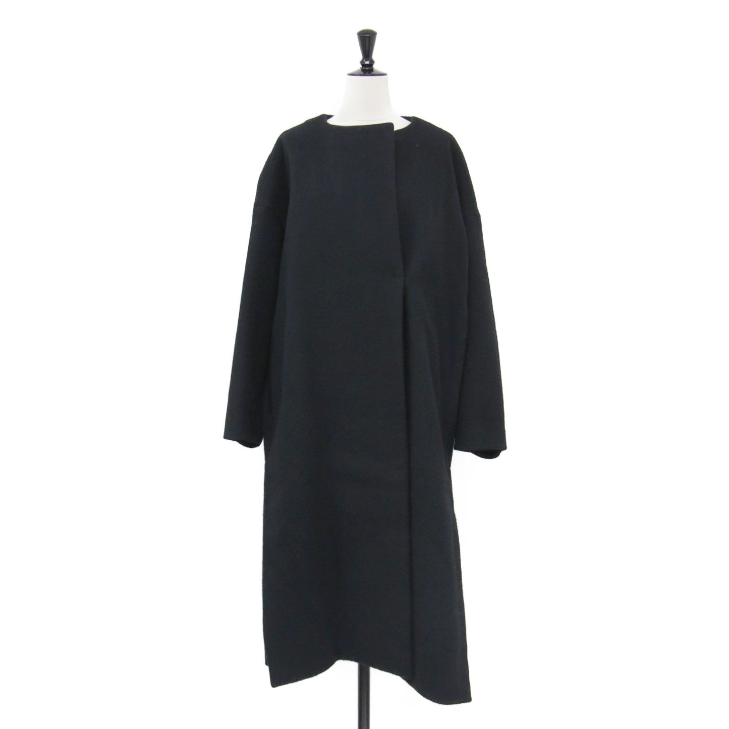 ウール ビーバー ロング コート / Beaver Coat ノーカラー オーバーサイズ