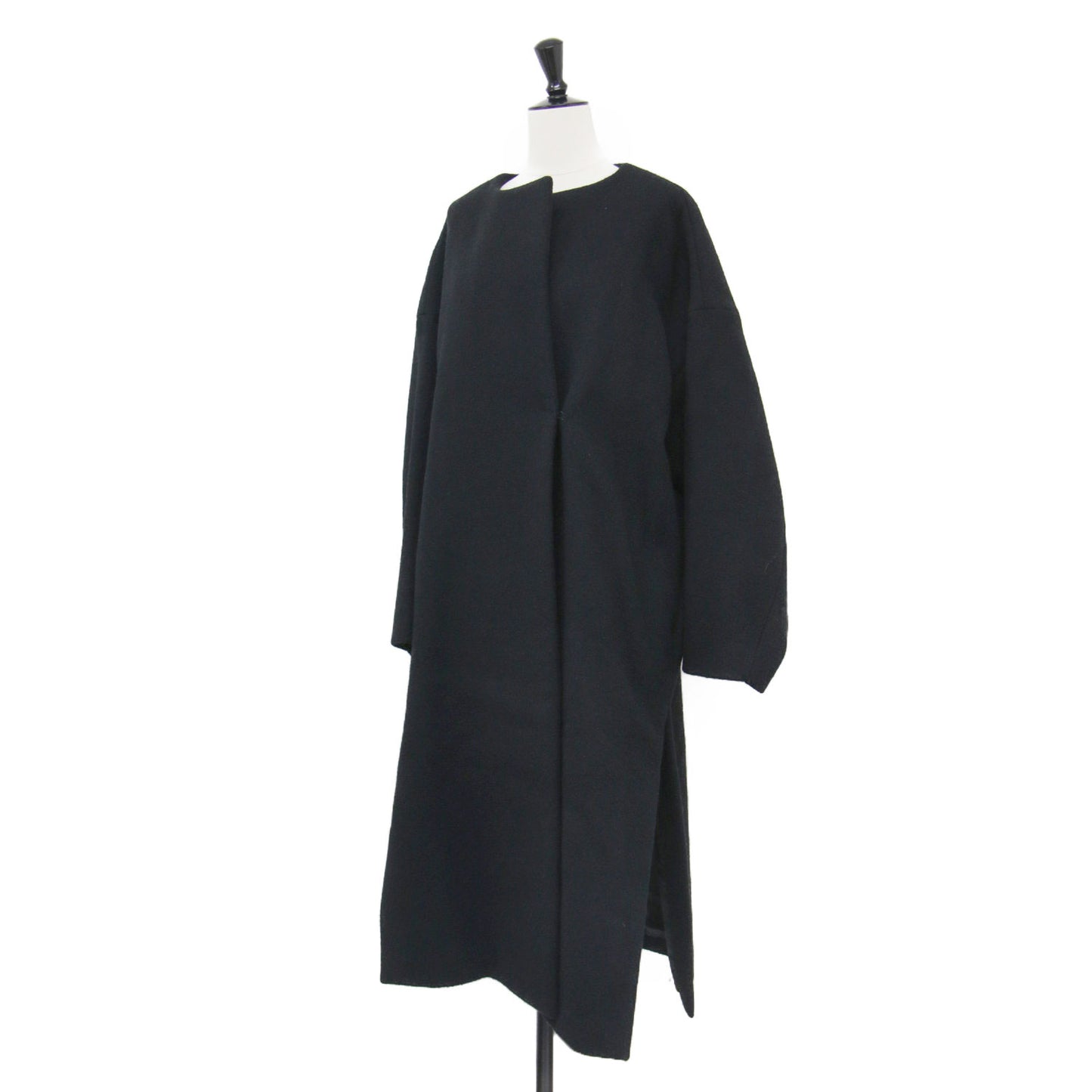 ウール ビーバー ロング コート / Beaver Coat ノーカラー オーバーサイズ
