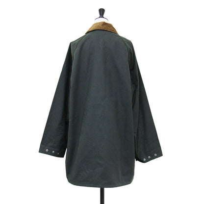 25秋冬 SOLWAY ワックスジャケット オーバーサイズフィット / ソルウェイ ステンカラー ミドル丈 ワックスドコットン