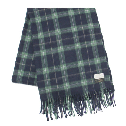 × UNITED ARROWS 別注 ウール アンゴラ ストール / マフラー 大判 フリンジ チェック柄