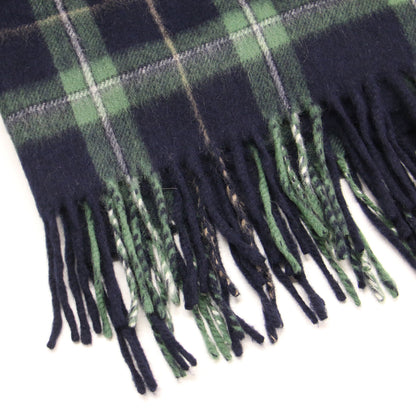× UNITED ARROWS 別注 ウール アンゴラ ストール / マフラー 大判 フリンジ チェック柄