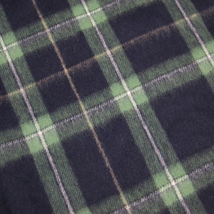 × UNITED ARROWS 別注 ウール アンゴラ ストール / マフラー 大判 フリンジ チェック柄