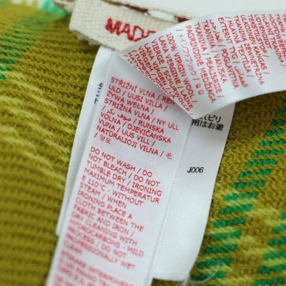 23秋冬 ウール チェック マフラー / ストール フリンジ ロゴラベル