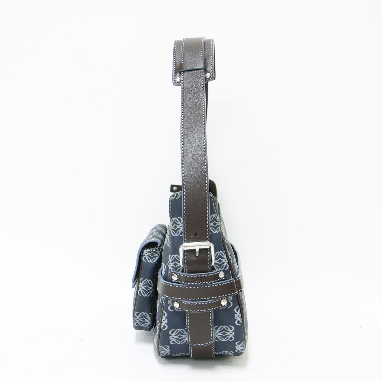 アマソナ アナグラム柄 ワンショルダーバッグ / ハンドバッグ 肩掛け ロゴ PVC レザー