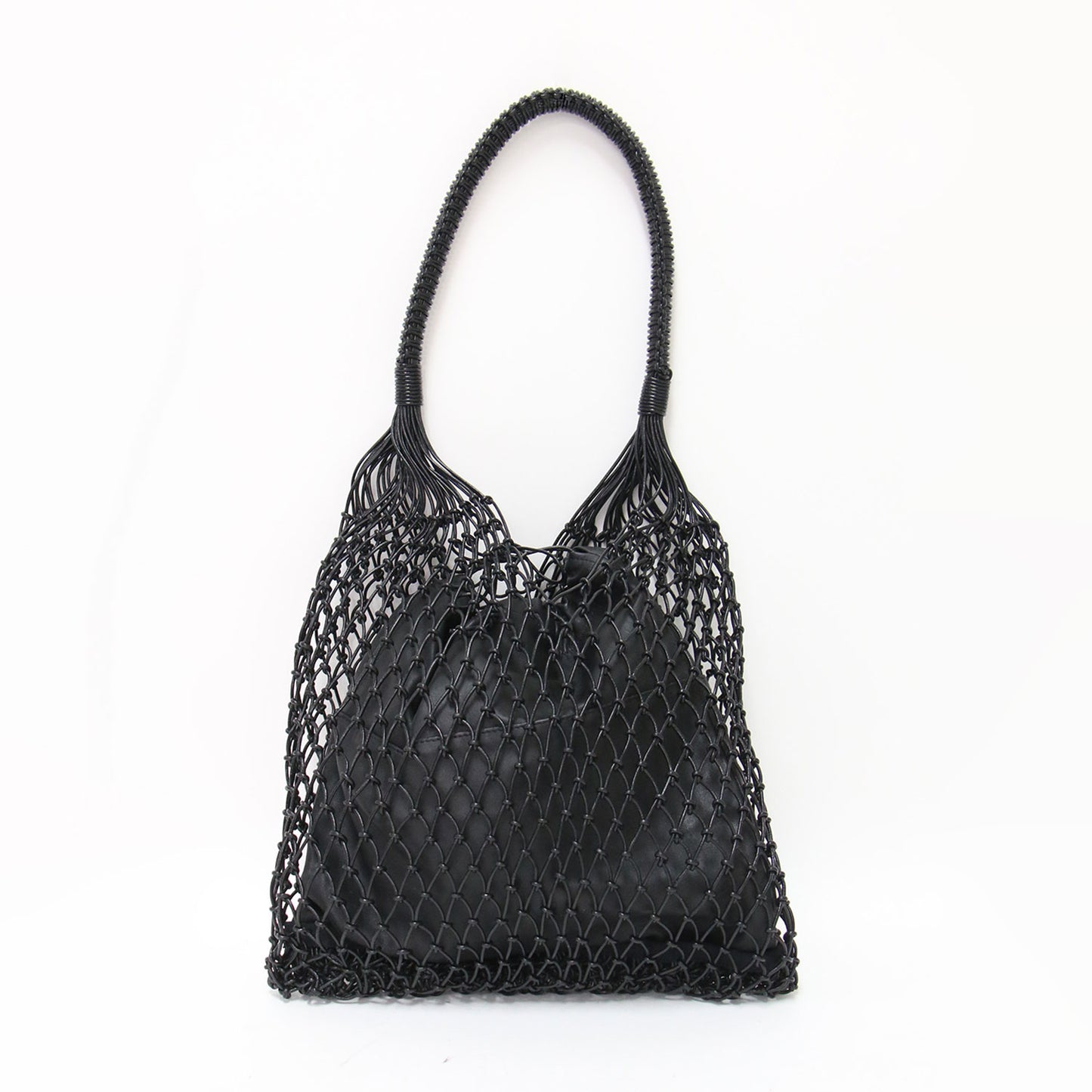 レザー ワンショルダー メッシュバッグ / BANGALORE W HANDLES ハンドバッグ トート 巾着 本革