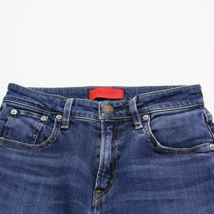 30周年 アンクル スリムテーパード ハイライズ デニム パンツ / Anniversary カーブベルト ストレッチ コットン