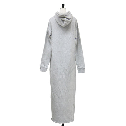 24秋冬 スウェットフーディワンピース / パーカーワンピース 長袖 ロング丈 Iライン ジッパー スリット パイル