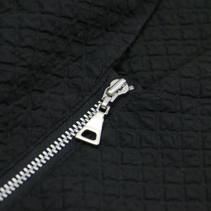 22秋冬 ふくれジャガード ボリュームワンピース / ドレス 長袖 タックスリーブ 膝丈 ハーフジップ フレア Aライン