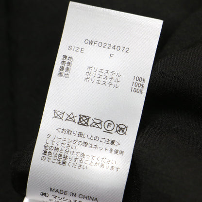 22秋冬 ふくれジャガード ボリュームワンピース / ドレス 長袖 タックスリーブ 膝丈 ハーフジップ フレア Aライン