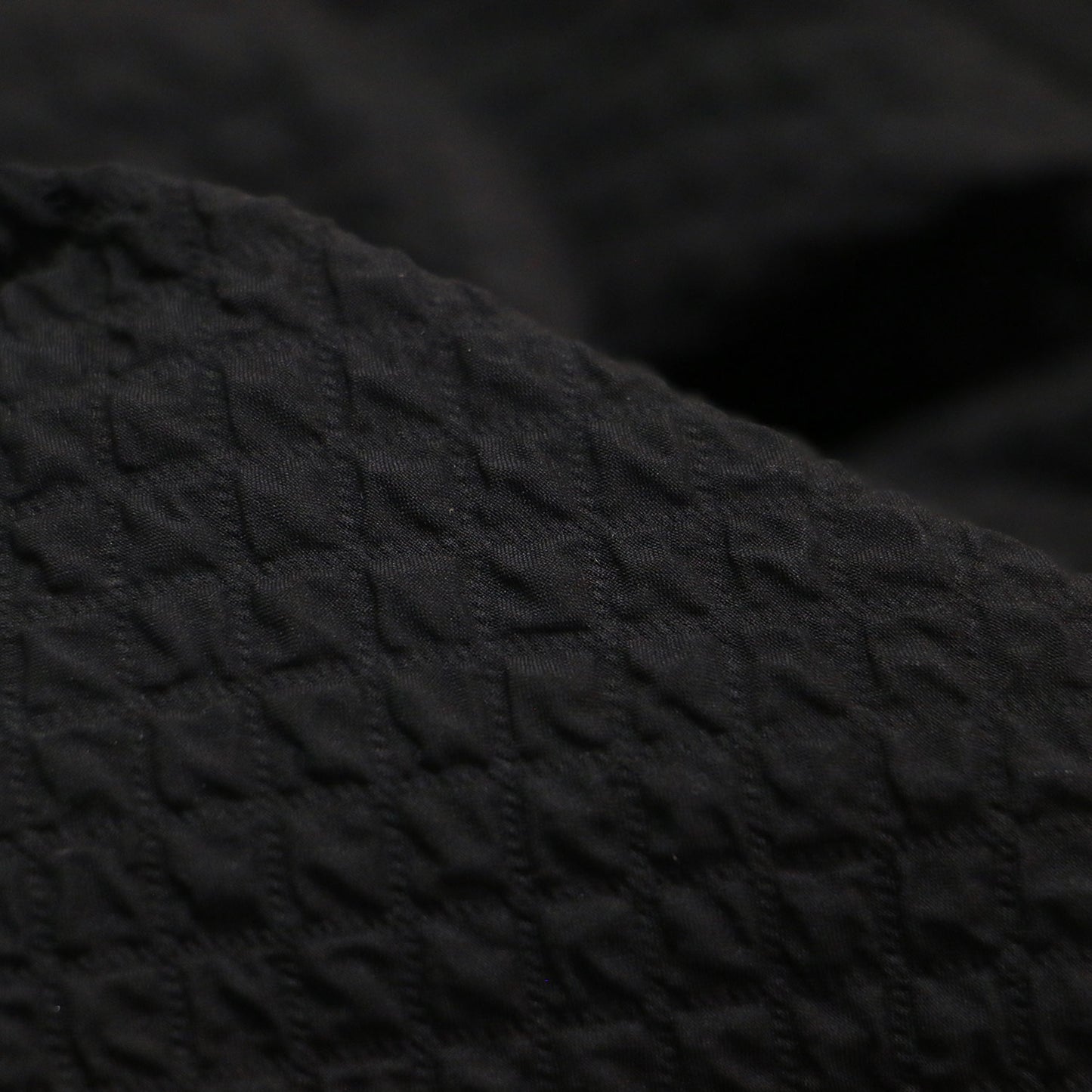 22秋冬 ふくれジャガード ボリュームワンピース / ドレス 長袖 タックスリーブ 膝丈 ハーフジップ フレア Aライン