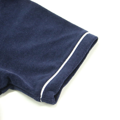 25秋冬 パイル クルーネック Tシャツ / プルオーバー 半袖 クロップド丈 クルーネック コンパクト ロゴ 刺繍 パイピング UVカット