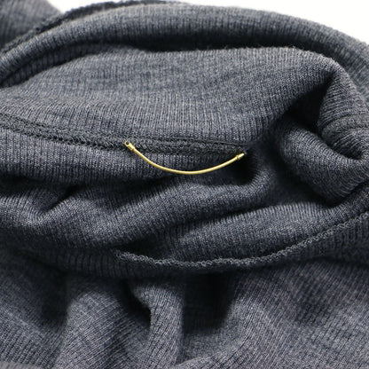 23秋冬 リブ タートル / ニット プルオーバー 長袖 コンパクトシルエット サムホール ファインメリノウール