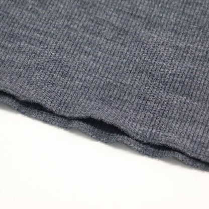 23秋冬 リブ タートル / ニット プルオーバー 長袖 コンパクトシルエット サムホール ファインメリノウール