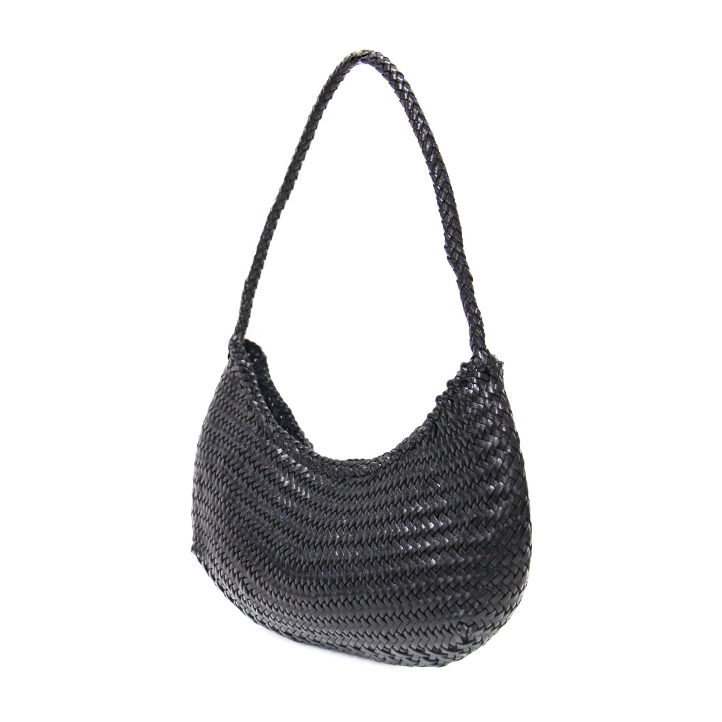 ノヴァ ルナ レザーワンショルダーバッグ / ハーフムーン 肩掛け メッシュ 編み込み