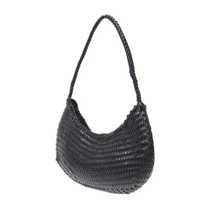 ノヴァ ルナ レザーワンショルダーバッグ / ハーフムーン 肩掛け メッシュ 編み込み