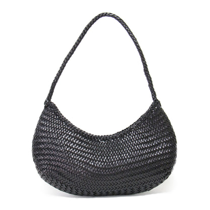 ノヴァ ルナ レザーワンショルダーバッグ / ハーフムーン 肩掛け メッシュ 編み込み