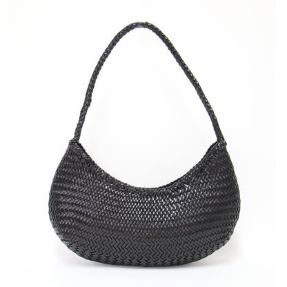 ノヴァ ルナ レザーワンショルダーバッグ / ハーフムーン 肩掛け メッシュ 編み込み