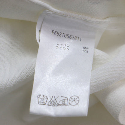 サボテン柄 ポロ プルオーバー / ニット 半袖 スリット ハイゲージ