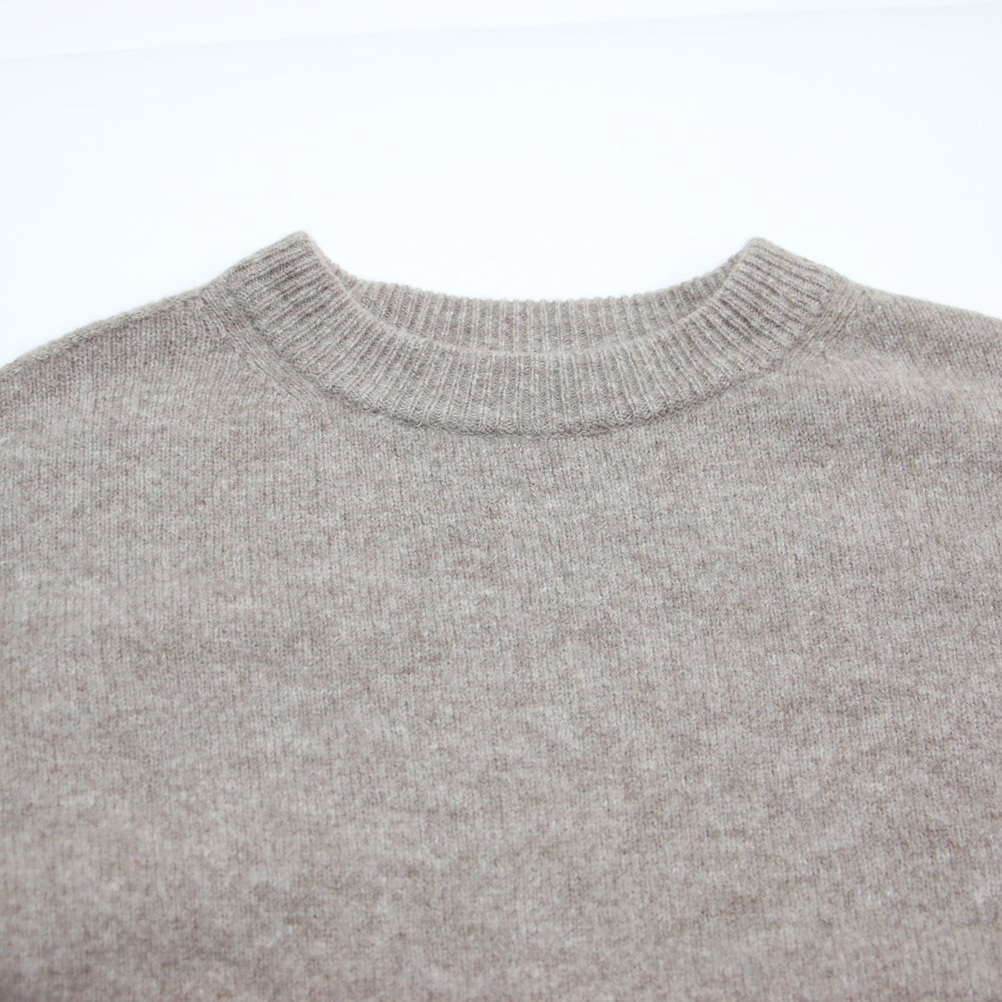 24秋冬 クルーネック ワイド チュニック プルオーバー ニット / クルーネック ボックスシルエット ポケット