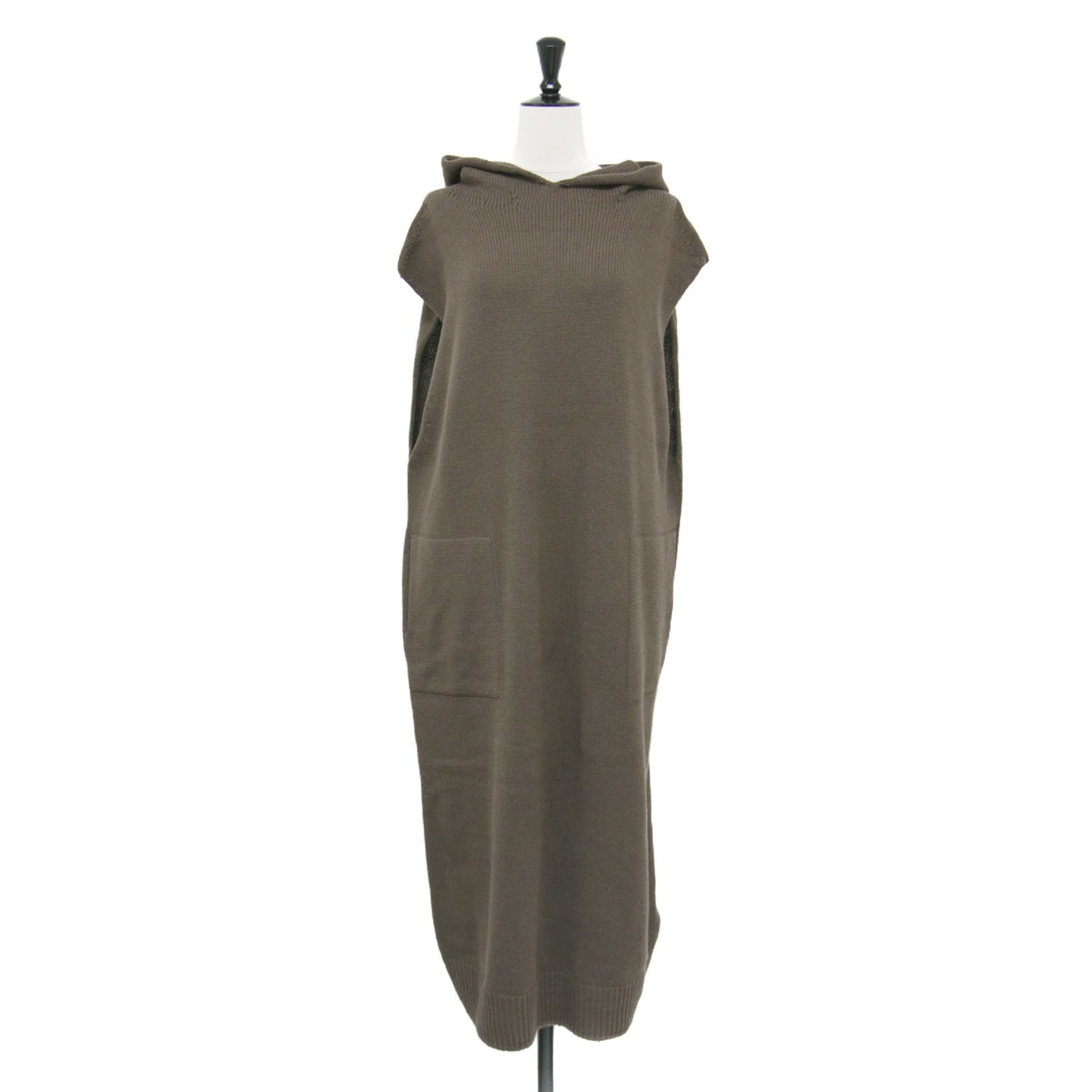 25春夏 ハイバルキー フーディ ワンピース / ニットワンピース ロング丈 ストレート リブ