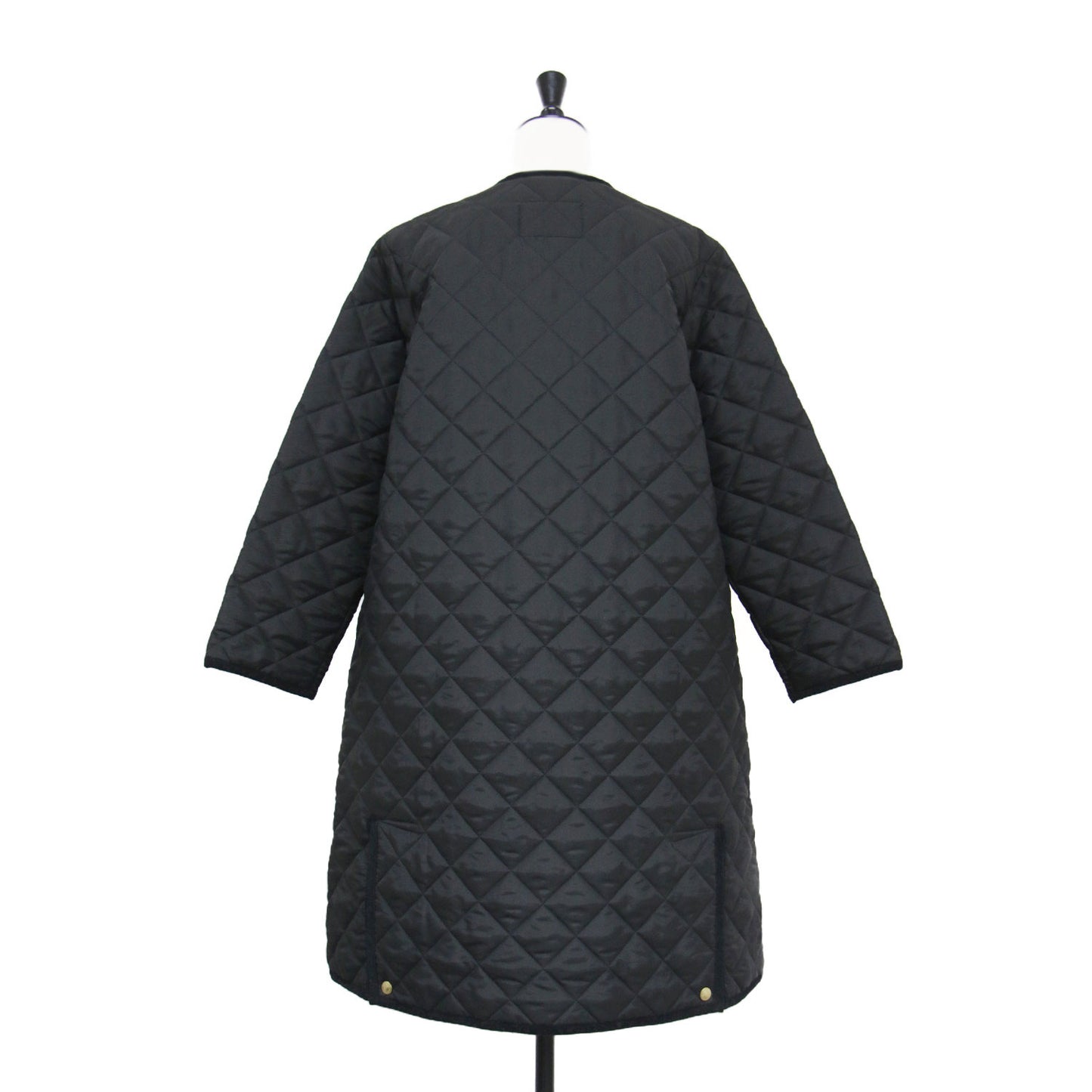 24秋冬 アークリー ダブル ロング キルティング コート / ARKLEY DOUBLE LONG ジャケット ノーカラー ブル仕立て ナイロン