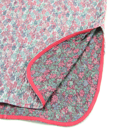 24秋冬 フラワージャガード ストレッチタンクトップ / プルオーバー クルーネック ノースリーブ サイドスリット 花柄 凹凸