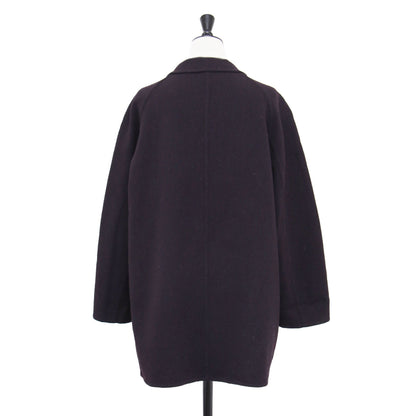 ウールコート / ジャケット ショート丈 ワイド 長袖 ラグランスリーブ ボタンダウン