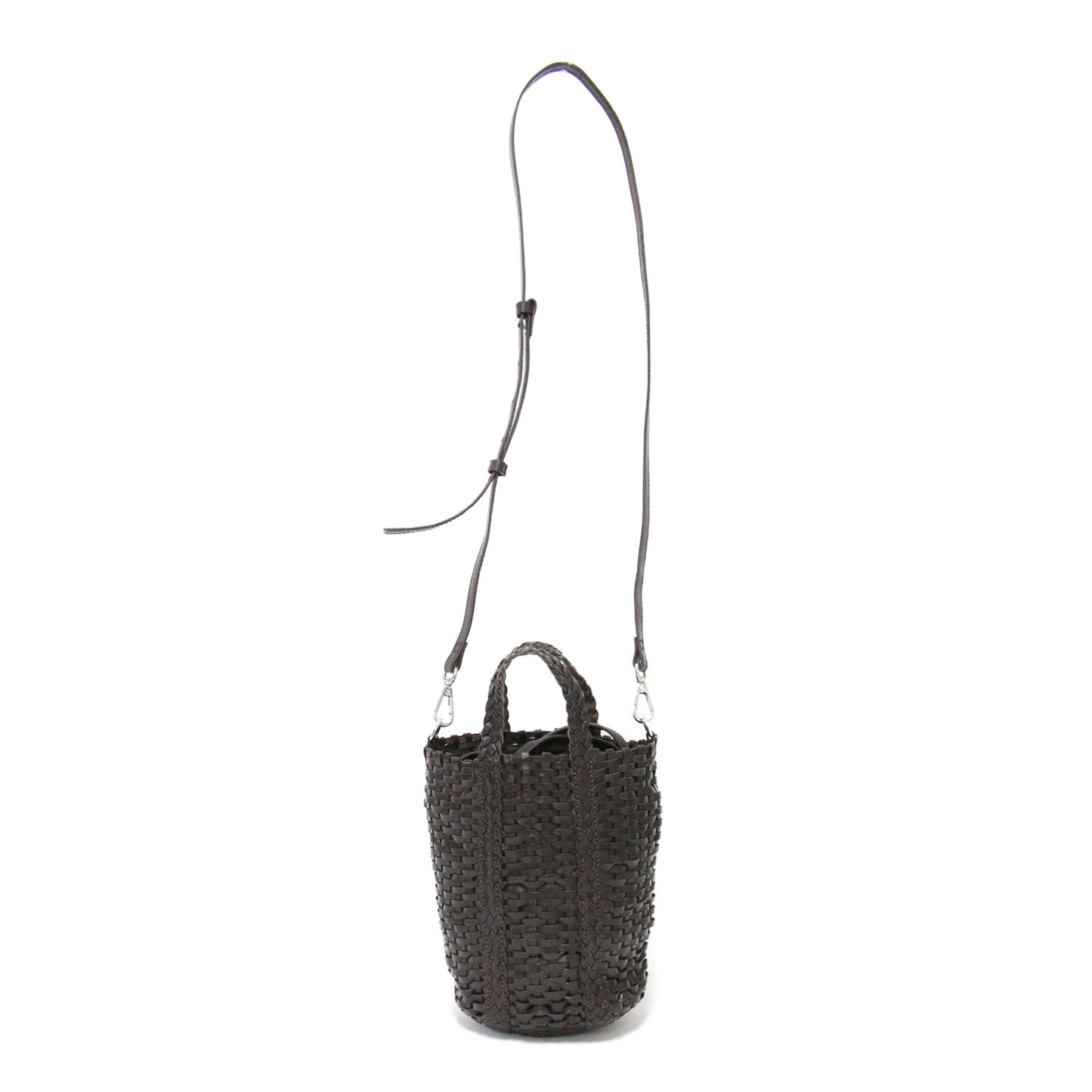 × THE BAGMATI 別注 25秋冬 ショルダー付き レザー編みバッグ / SHOULDER leather ハンドバッグ 2way 巾着 レザー コットン