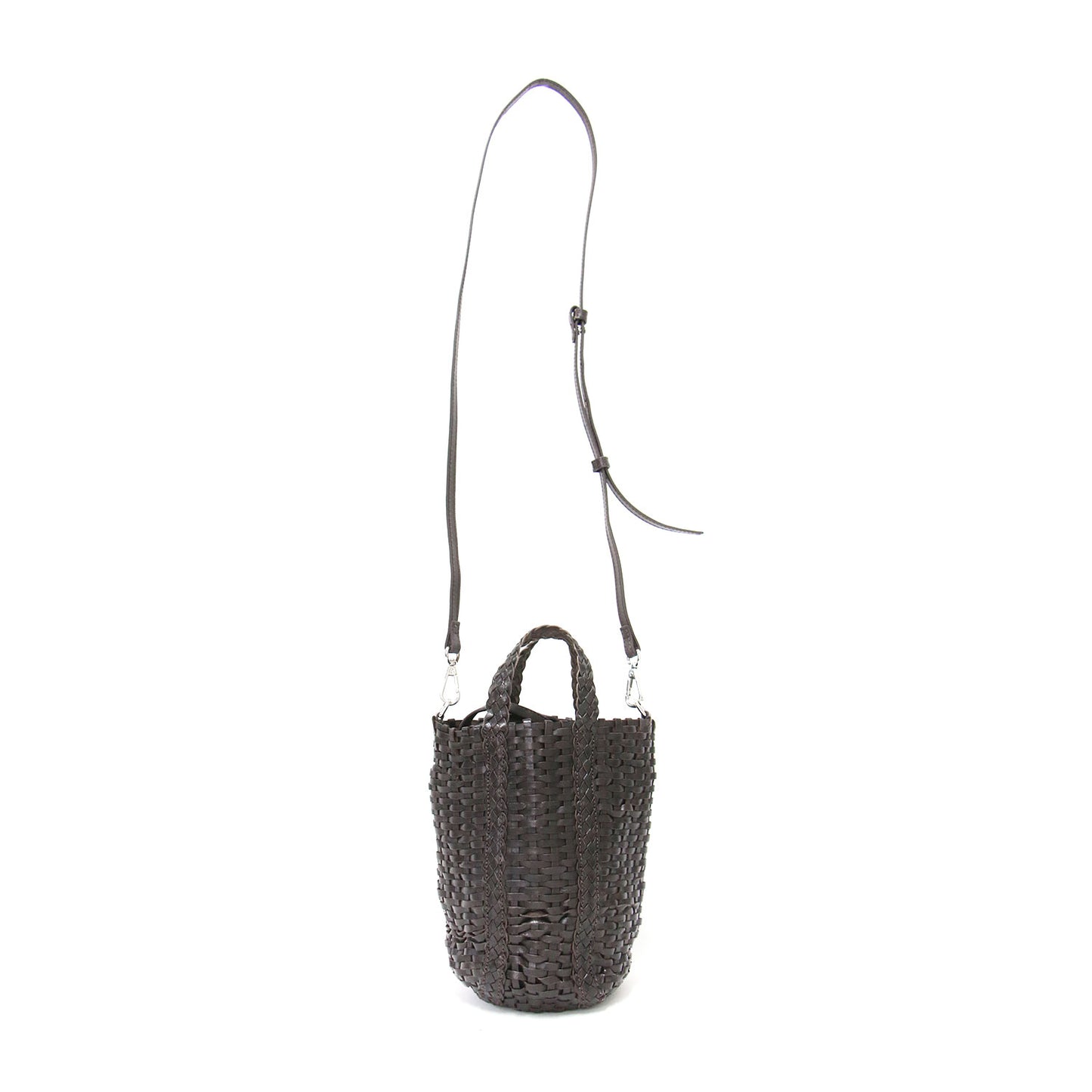 × THE BAGMATI 別注 25秋冬 ショルダー付き レザー編みバッグ / SHOULDER leather ハンドバッグ 2way 巾着 レザー コットン