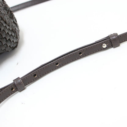 × THE BAGMATI 別注 25秋冬 ショルダー付き レザー編みバッグ / SHOULDER leather ハンドバッグ 2way 巾着 レザー コットン