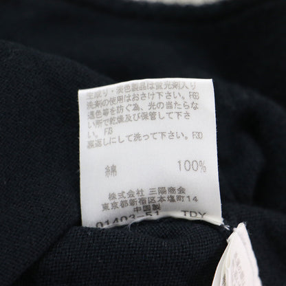 ロゴ ビジュー ニット / プルオーバー 半袖 Vネック コットン
