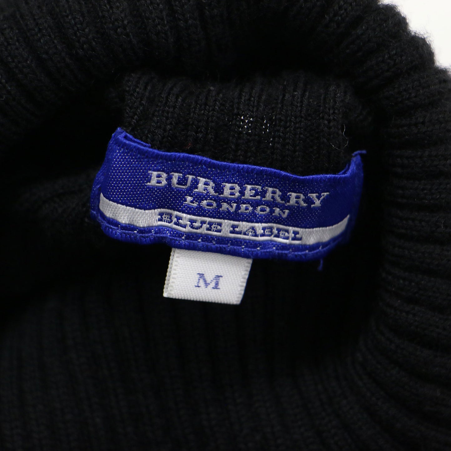 ロゴ 刺繍 リブニット / プルオーバー 長袖 タートルネック コンパクト ウール