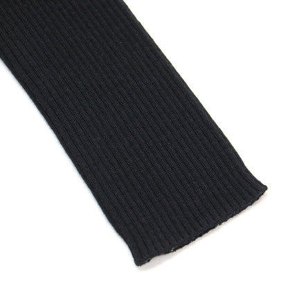 ロゴ 刺繍 リブニット / プルオーバー 長袖 タートルネック コンパクト ウール