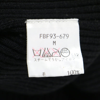 ロゴ 刺繍 リブニット / プルオーバー 長袖 タートルネック コンパクト ウール