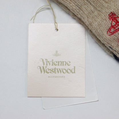 ブランデッド ロゴ アームウォーマー / BRANDED 手袋 ボーダー フィンガーレス 刺繍 ニット