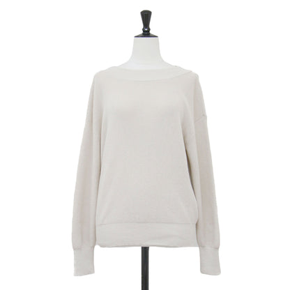 22春夏 ハイゲージ 片畦 ニット / プルオーバー 長袖 クルーネック ドロップショルダー