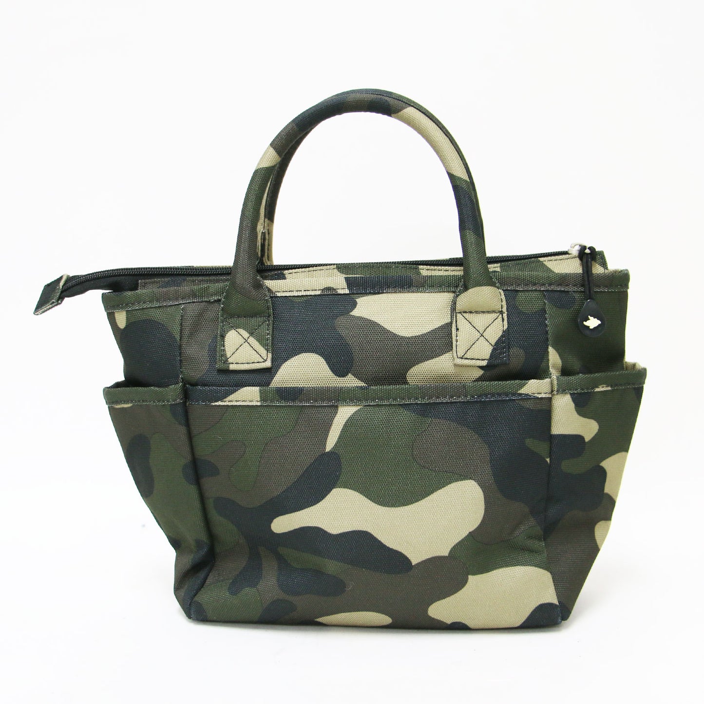 カモフラ柄 ロゴ 刺繍 カートバッグ / トートバッグ 迷彩 二コちゃん タグ 総柄