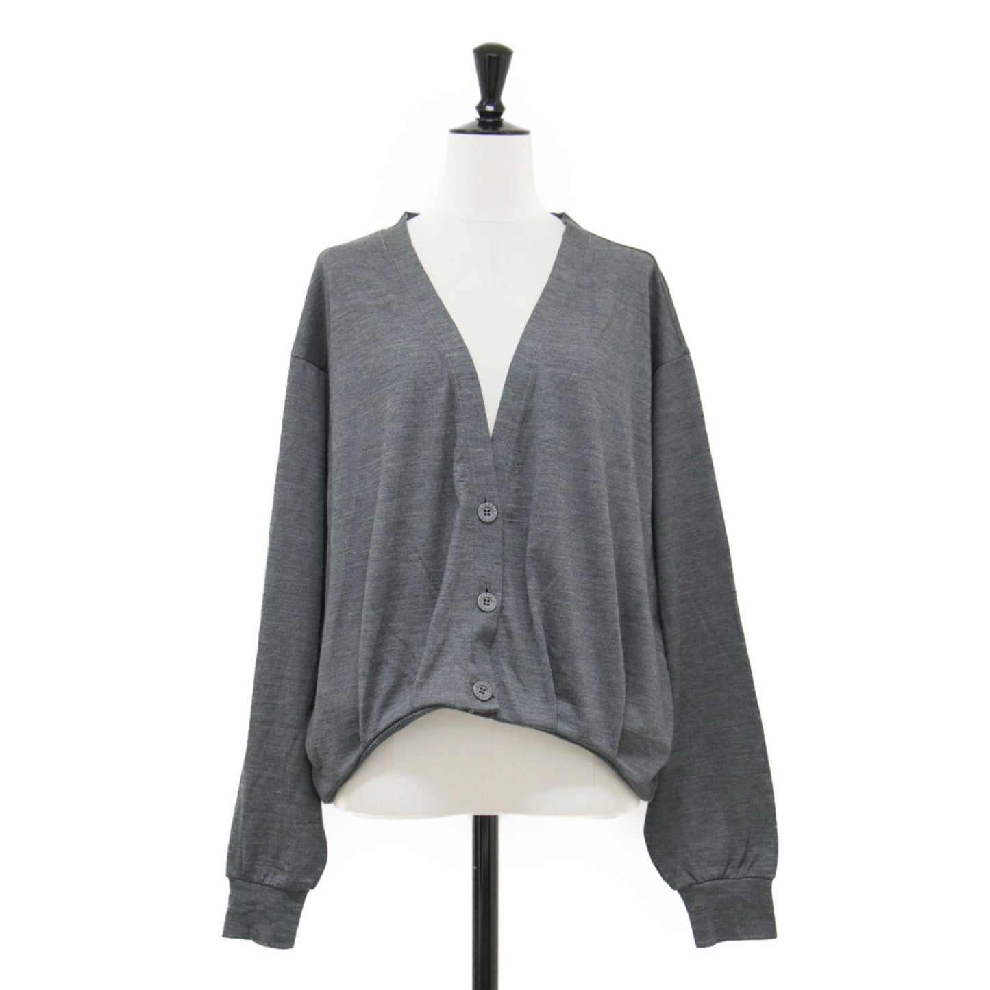 25秋冬 Vネック カーディガン / MAGGIE CARDIGAN ニット 長袖 ドルマンスリーブ タック リブ ウール