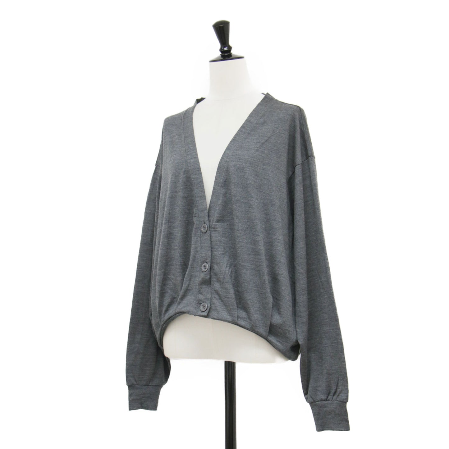 25秋冬 Vネック カーディガン / MAGGIE CARDIGAN ニット 長袖 ドルマンスリーブ タック リブ ウール