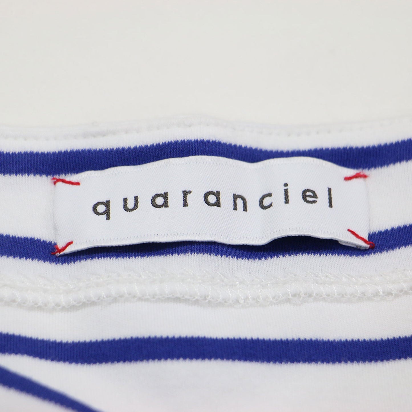 ラウンドネック ボーダー カットソー / quaranciel プルオーバー ボートネック 長袖 ラグラン コットン ウォッシャブル