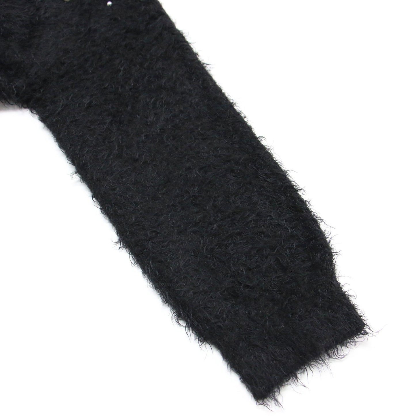 23秋冬 シャギーミックスエムベリシュメントカーディガン / プルオーバー ショート丈 クルーネック 長袖 ビジュー ボタンダウン ウール