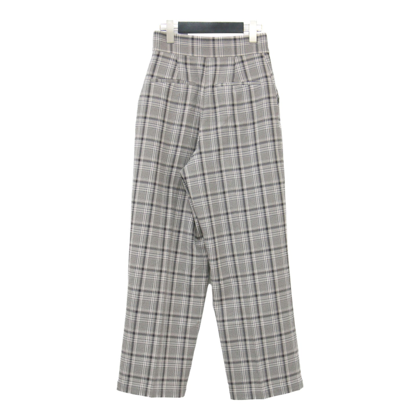 21秋冬 ハイウエスト タック トラウザーパンツ / ワイドパンツ センタープレス タック チェック柄