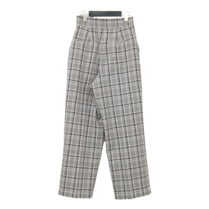 21秋冬 ハイウエスト タック トラウザーパンツ / ワイドパンツ センタープレス タック チェック柄