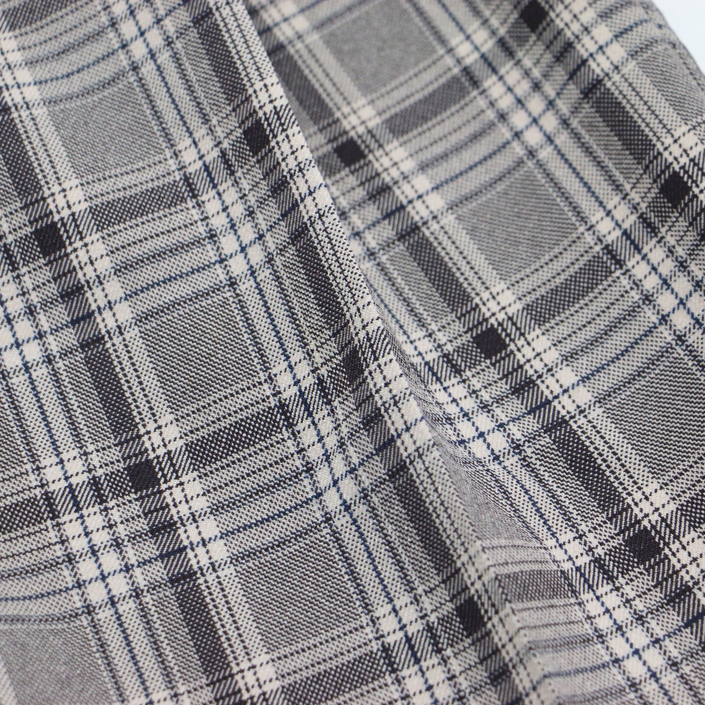 21秋冬 ハイウエスト タック トラウザーパンツ / ワイドパンツ センタープレス タック チェック柄