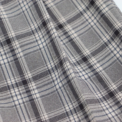 21秋冬 ハイウエスト タック トラウザーパンツ / ワイドパンツ センタープレス タック チェック柄