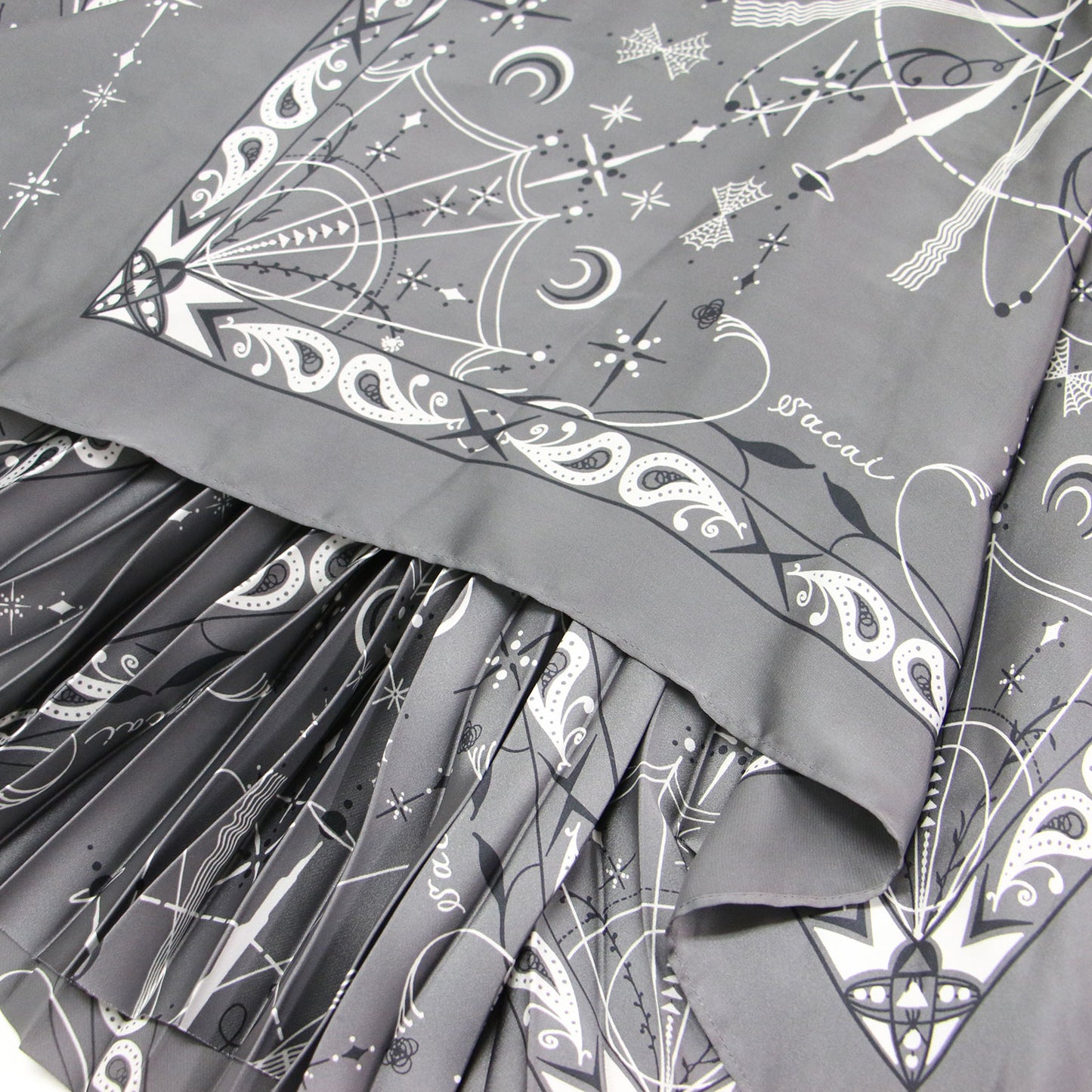 × Dr Woo 20AW 総柄 プリーツ ワイドブラウス / Bandana Print Pleats Cape Top プルオーバー ハイネック ドロップショルダー